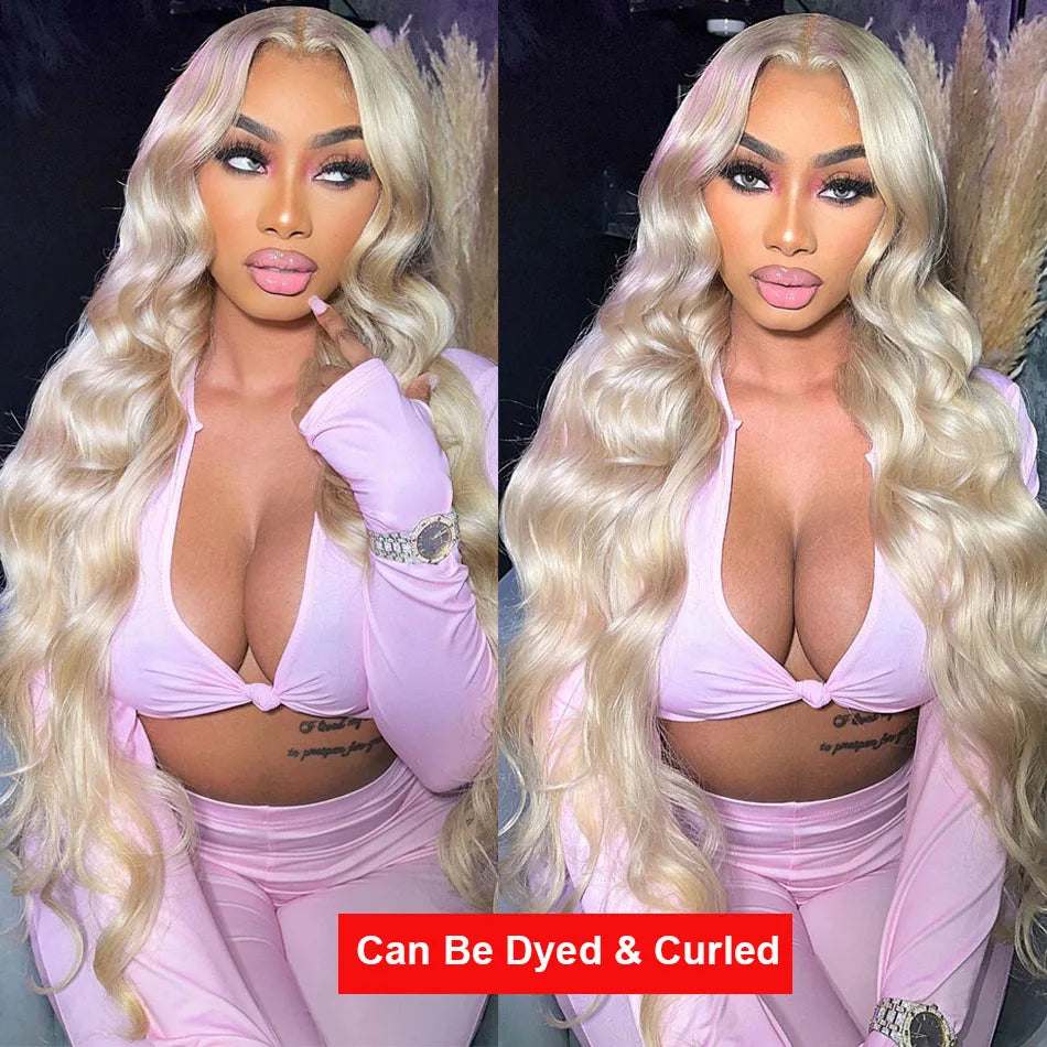 Luxury HD Blonde 613 13x6 Lace Frontal Human Wigs - 210% Density Straight Wig 18-38 Inch