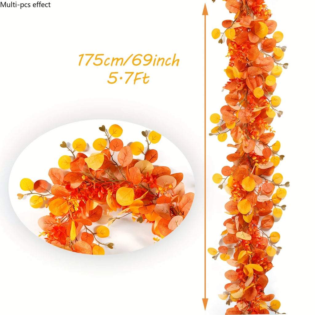 Luxury Fall Eucalyptus Garland - Autumn Maple Leaf Home Decor