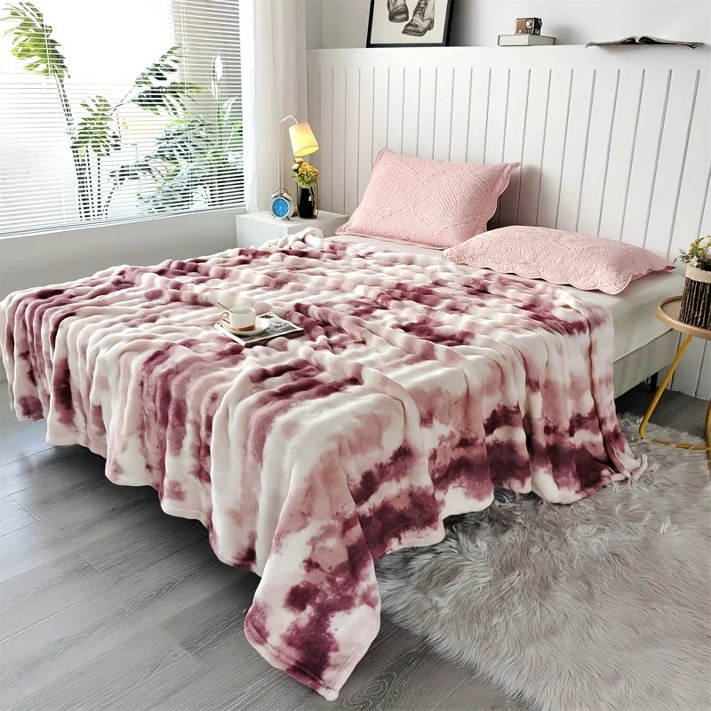 Luxury Faux Rabbit Fur Throw Blanket- Ultra Soft Plush Cozy Bed & Sofa Blanket