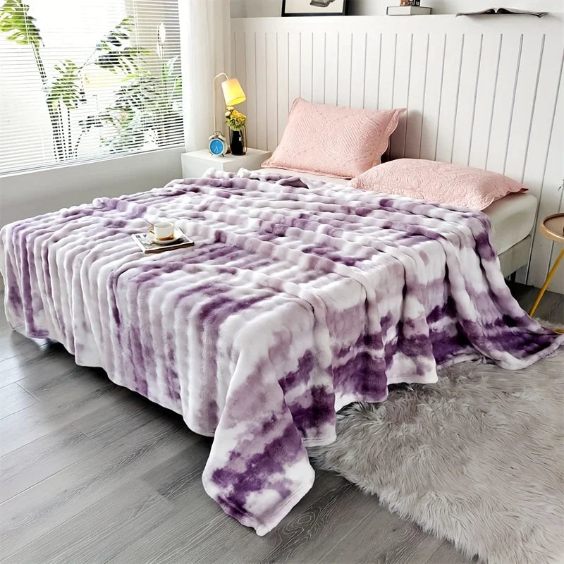 Luxury Faux Rabbit Fur Throw Blanket- Ultra Soft Plush Cozy Bed & Sofa Blanket