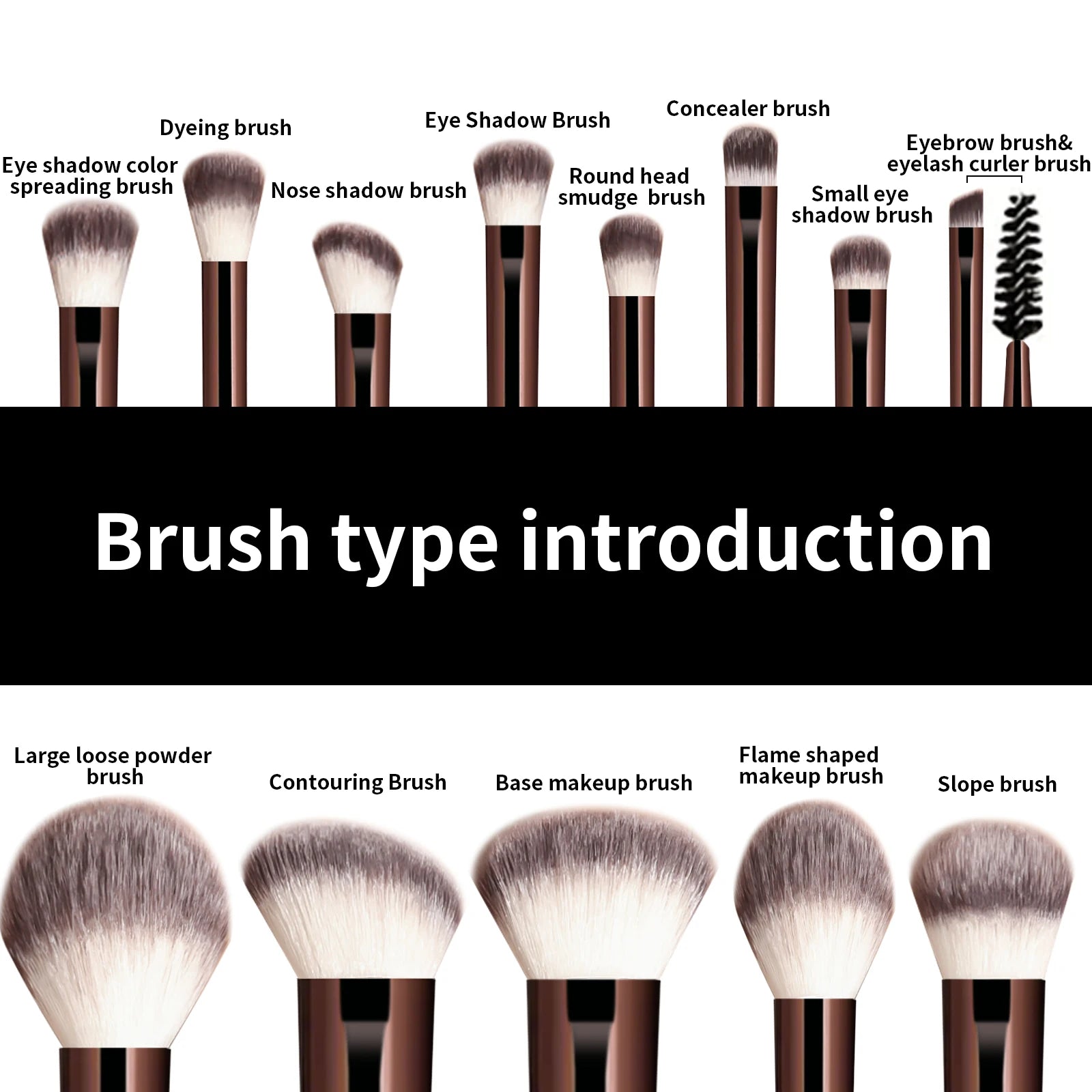 13PCS Luxury Makeup Brush Set - Face & Eye Collection