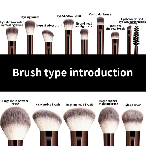 13PCS Luxury Makeup Brush Set - Face & Eye Collection