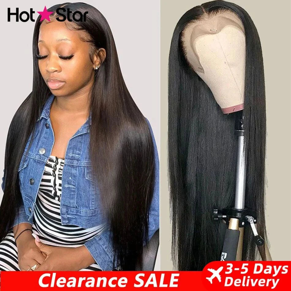 Luxury 13x4 HD Lace Front Human Hair Wig - Pre-Plucked Natural Hairline, Brazilian Remy Straight Wig