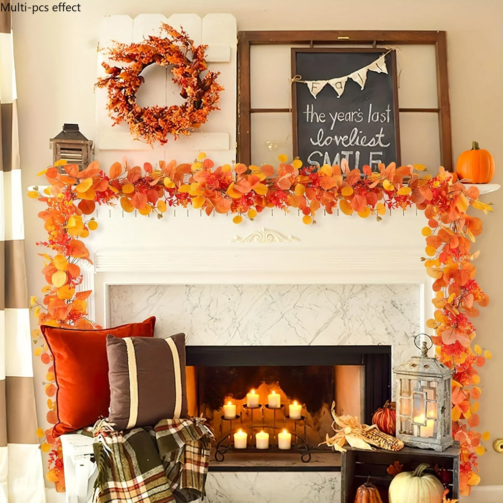 Luxury Fall Eucalyptus Garland - Autumn Maple Leaf Home Decor