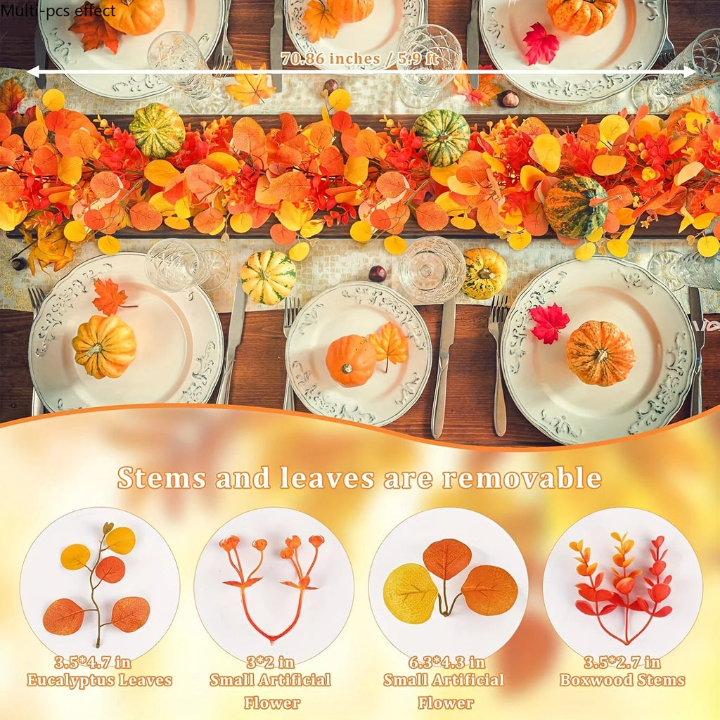 Luxury Fall Eucalyptus Garland - Autumn Maple Leaf Home Decor
